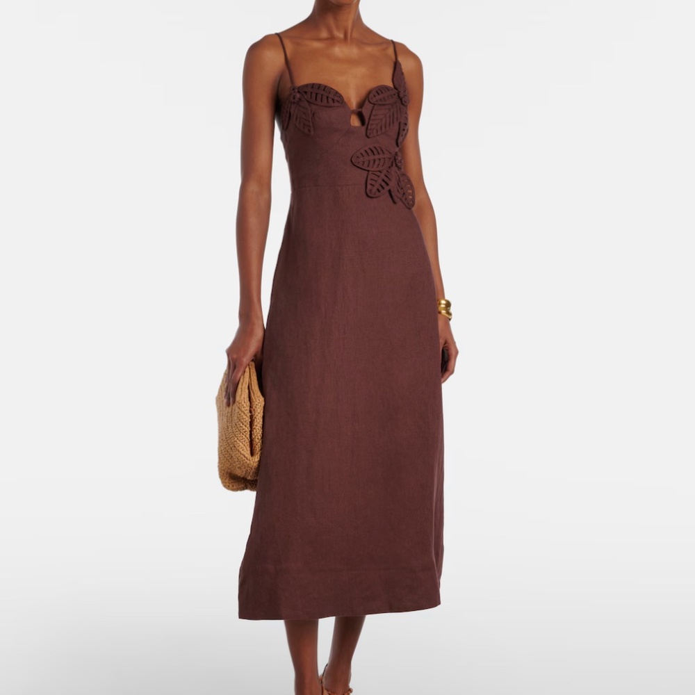 FARM Rio Brown Chocolate Applique Dress - Worn Once!